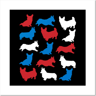 Patriotic Corgi Dog America Flag 4Th Of July Posters and Art